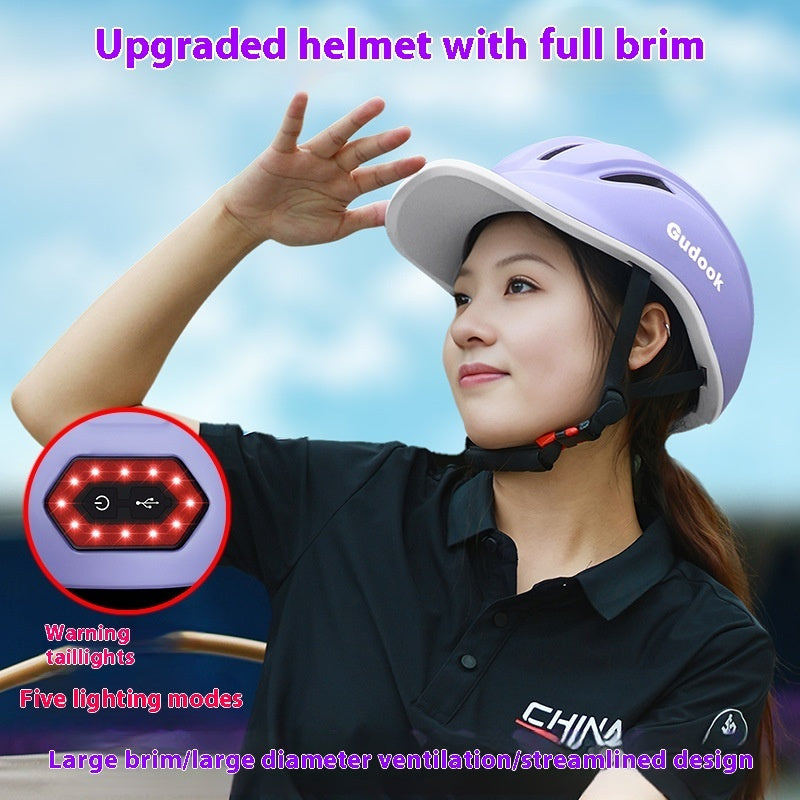 Casco de ciclismo con visera, transpirable, para uso diario, para hombre y mujer