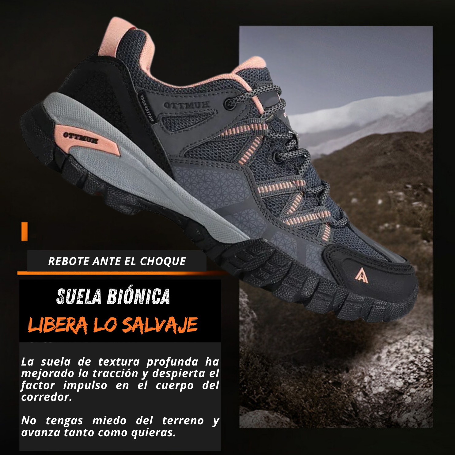 Humtto Tenis Senderismo Para Mujer Montaña Camping Transpirable Tenis Para Trail Botas Senderismo (Gris Rosa)