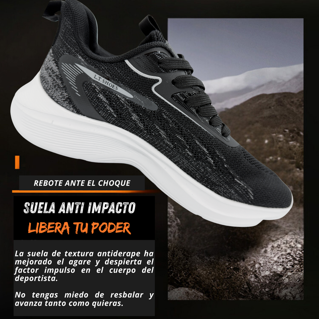 Tenis Para Correr, Deportivos, Running, Senderismo, Casuales Para Hombre (Negro)