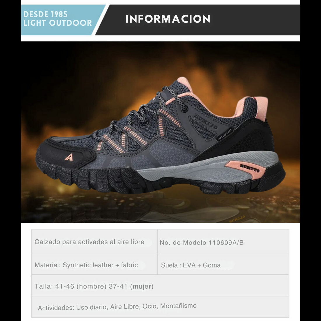 Humtto Tenis Senderismo Para Mujer Montaña Camping Transpirable Tenis Para Trail Botas Senderismo (Gris Rosa)