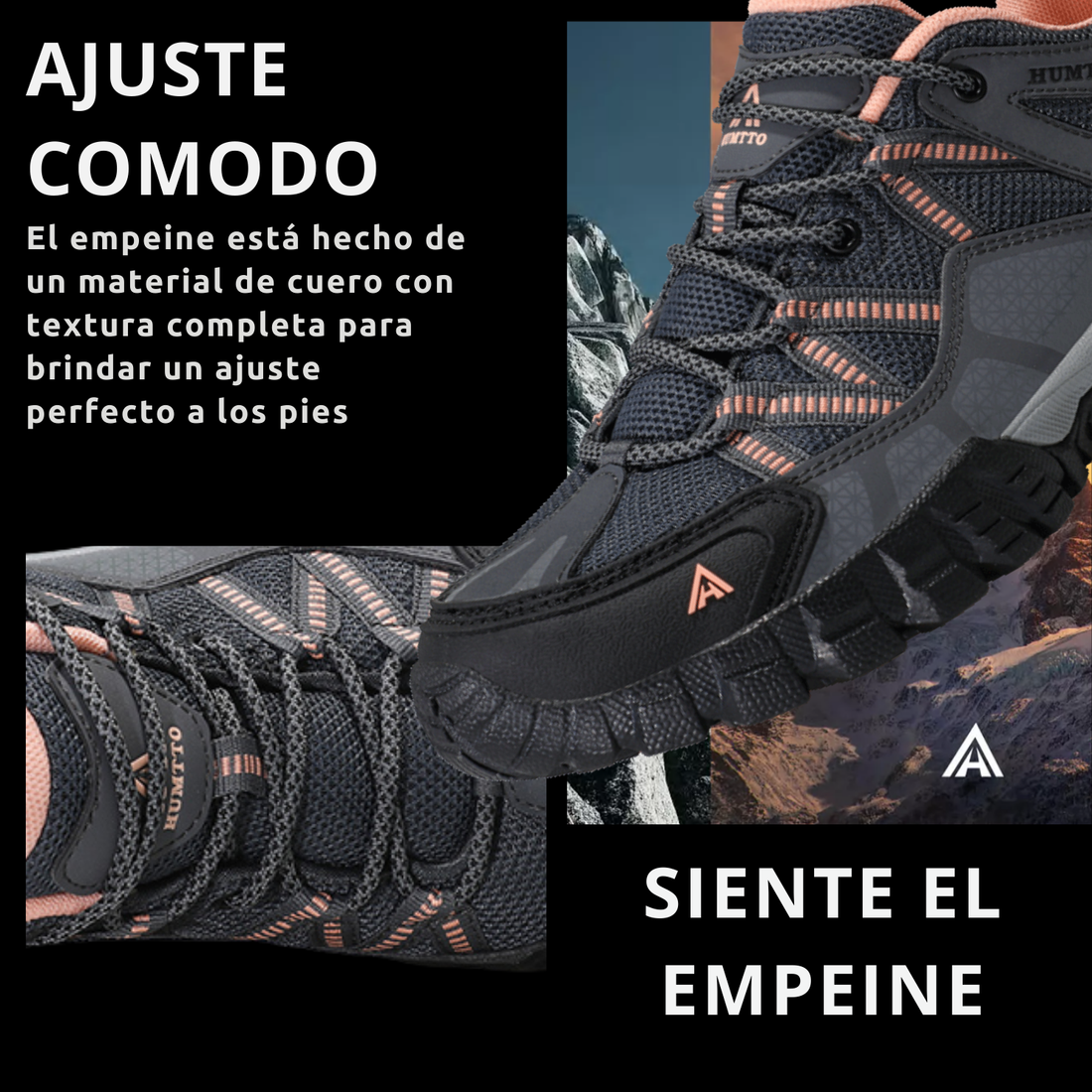 Humtto Tenis Senderismo Para Mujer Montaña Camping Transpirable Tenis Para Trail Botas Senderismo (Gris Rosa)