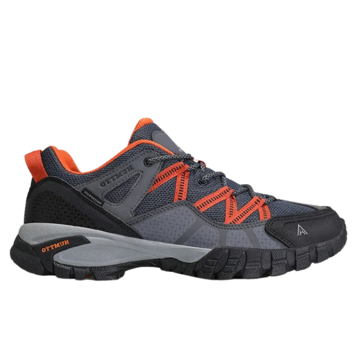 Humtto Tenis Senderismo Para Hombre Montaña Camping Transpirable Tenis Para Trail Botas Senderismo (Gris Naranja)