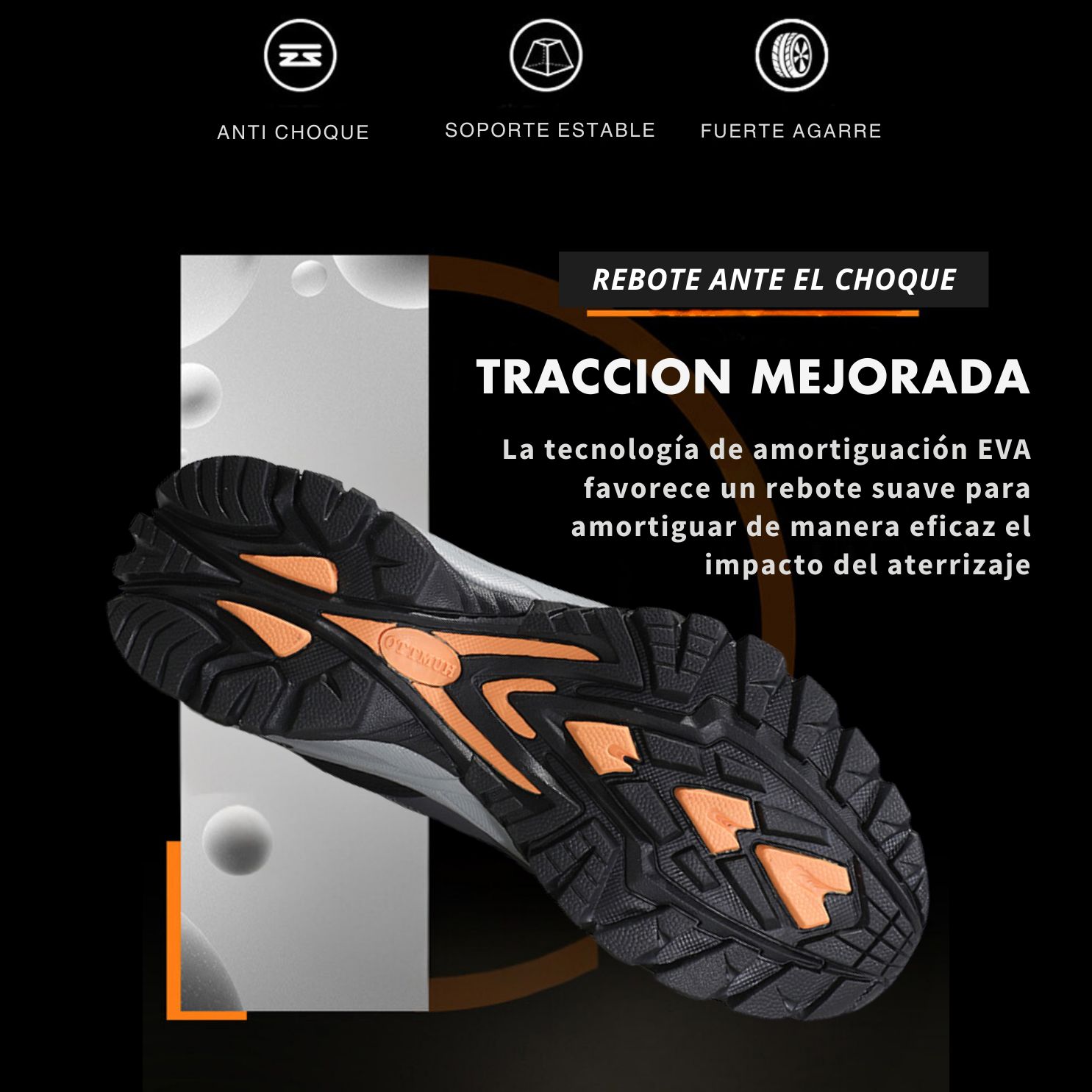 Humtto Tenis Senderismo Para Hombre Montaña Camping Transpirable Tenis Para Trail Botas Senderismo (Gris Naranja)