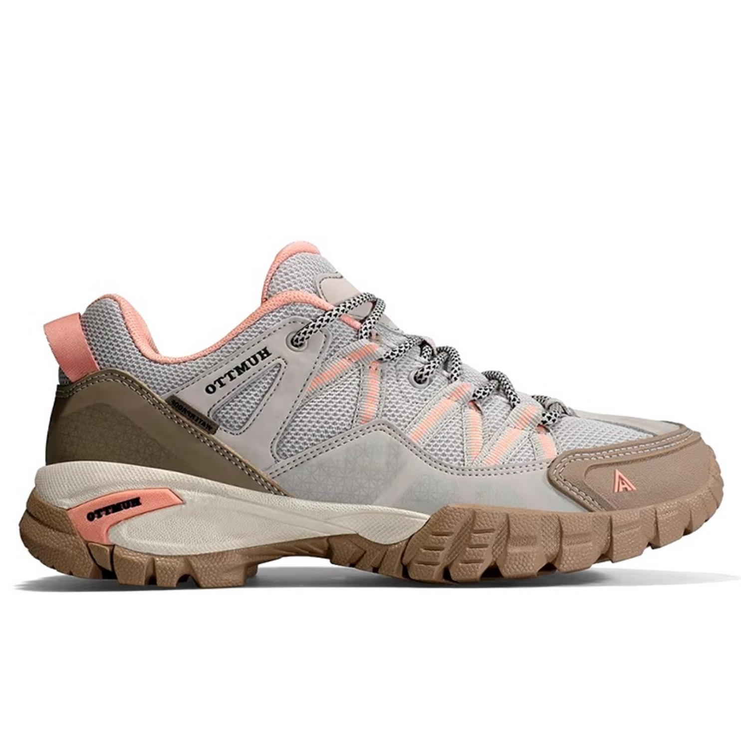 Humtto Tenis Senderismo Para Mujer Montaña Camping Transpirable Tenis Para Trail Botas Senderismo (Kaki Rosa)