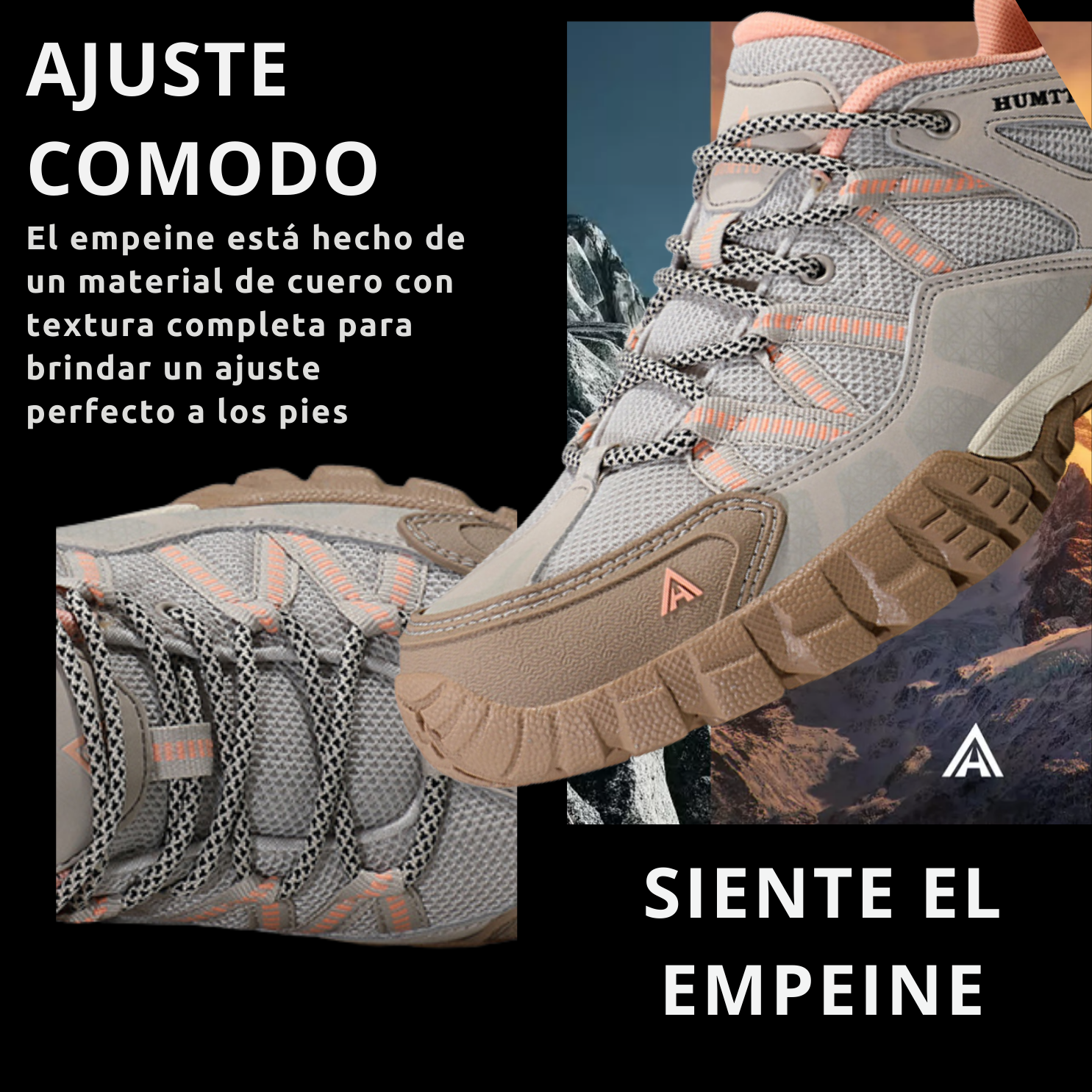 Humtto Tenis Senderismo Para Mujer Montaña Camping Transpirable Tenis Para Trail Botas Senderismo (Kaki Rosa)