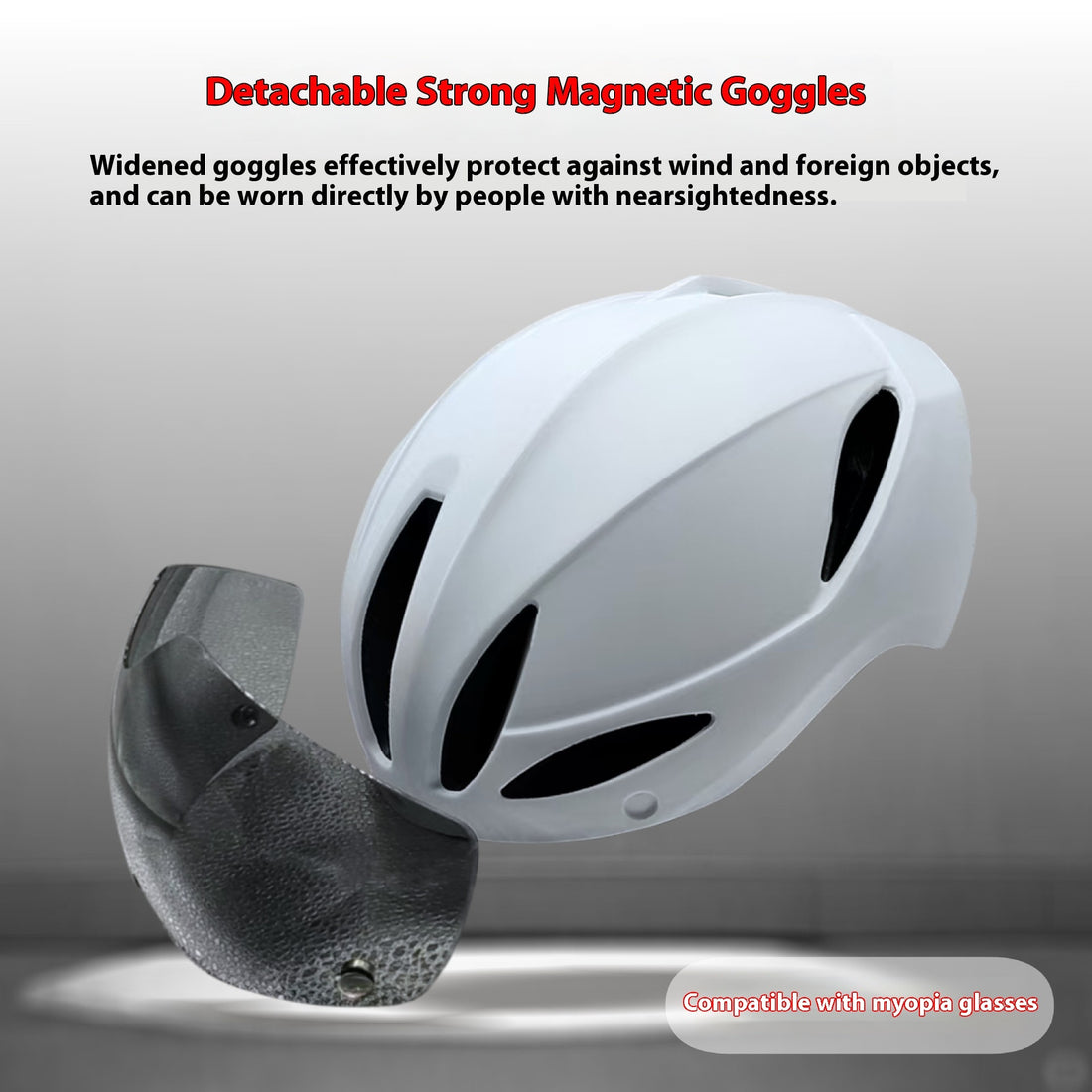 Casco de bicicleta con atracción magnética desmontable integralmente