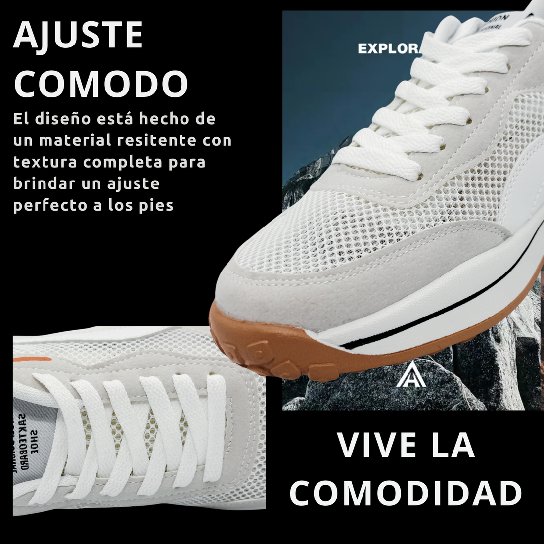 Tenis Gym, Running, Senderismo, Deportivos, Casuales Para Hombre (Blanco-Verde)