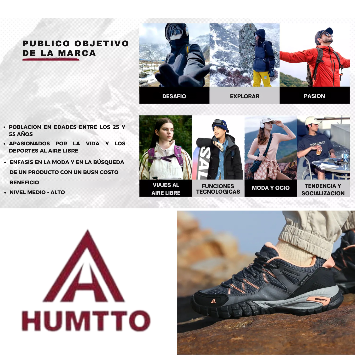 Humtto Tenis Senderismo Para Hombre Montaña Camping Transpirable Tenis Para Trail Botas Senderismo (Gris Naranja)