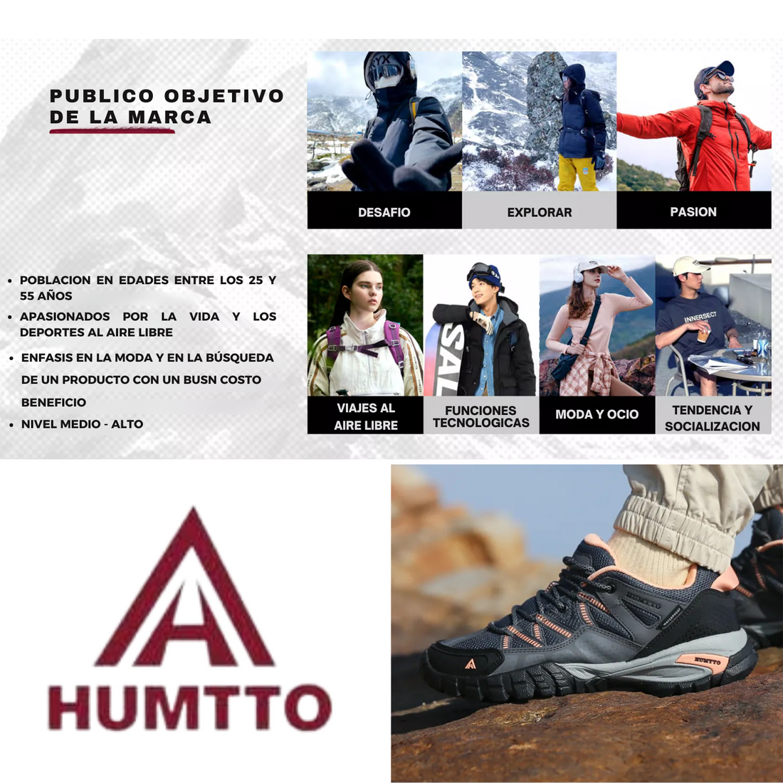 Humtto Tenis Senderismo Para Hombre Montaña Camping Transpirable Tenis Para Trail Botas Senderismo (Gris Naranja)