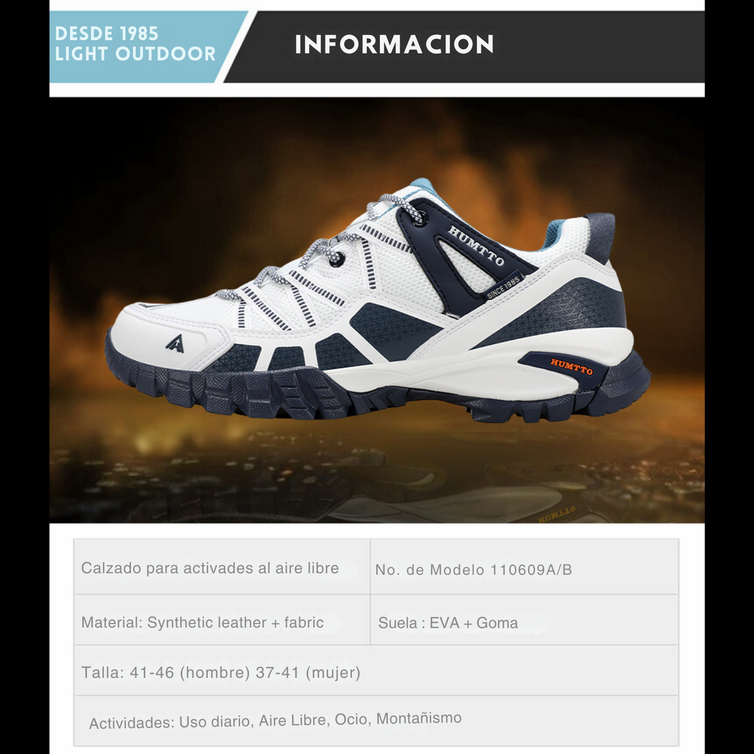 Humtto Tenis Senderismo Para Hombre Montaña Camping Transpirable Tenis Para Trail Botas Senderismo (Blanco Unisex)