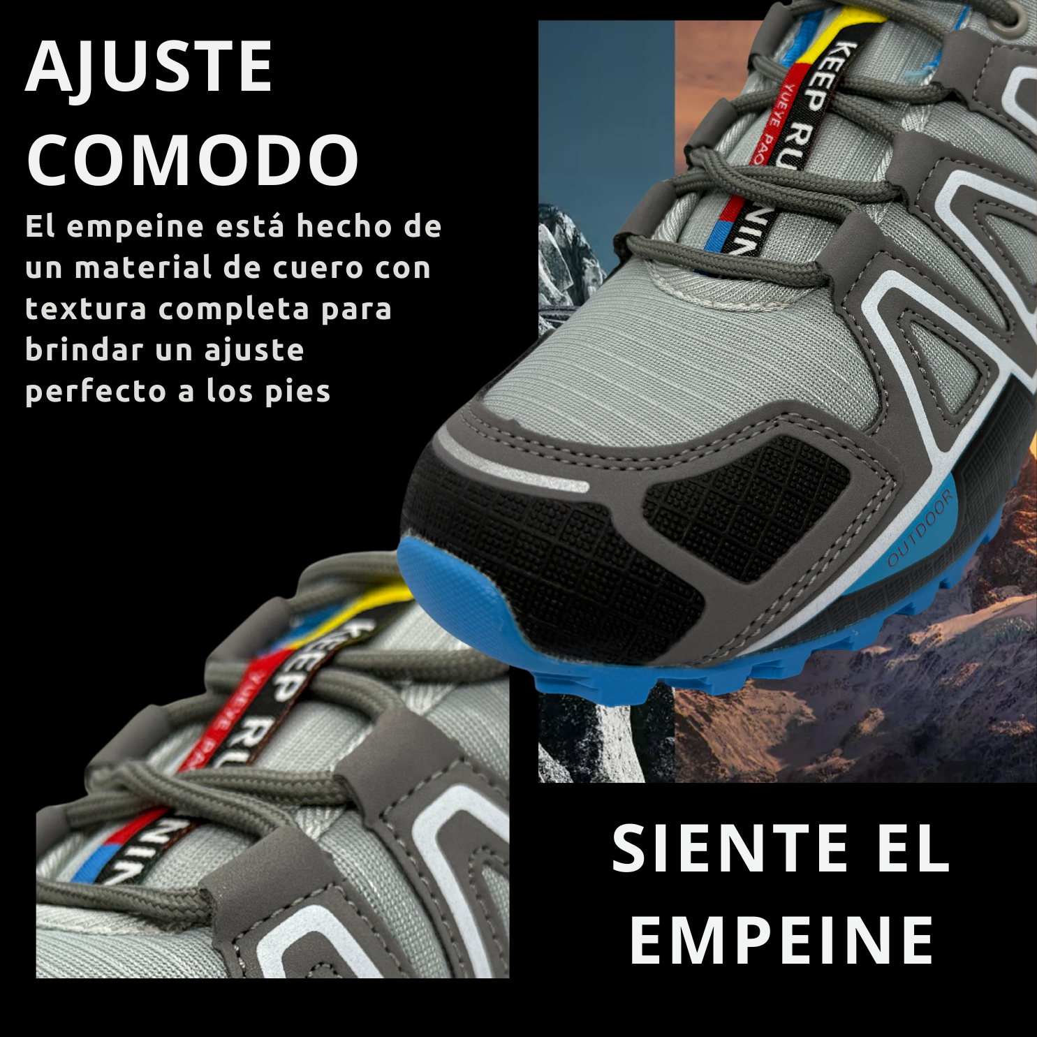 Tenis Trail, Running, Gym, Senderismo, Deportivos Para Mujer (S4) (Gris Azul)