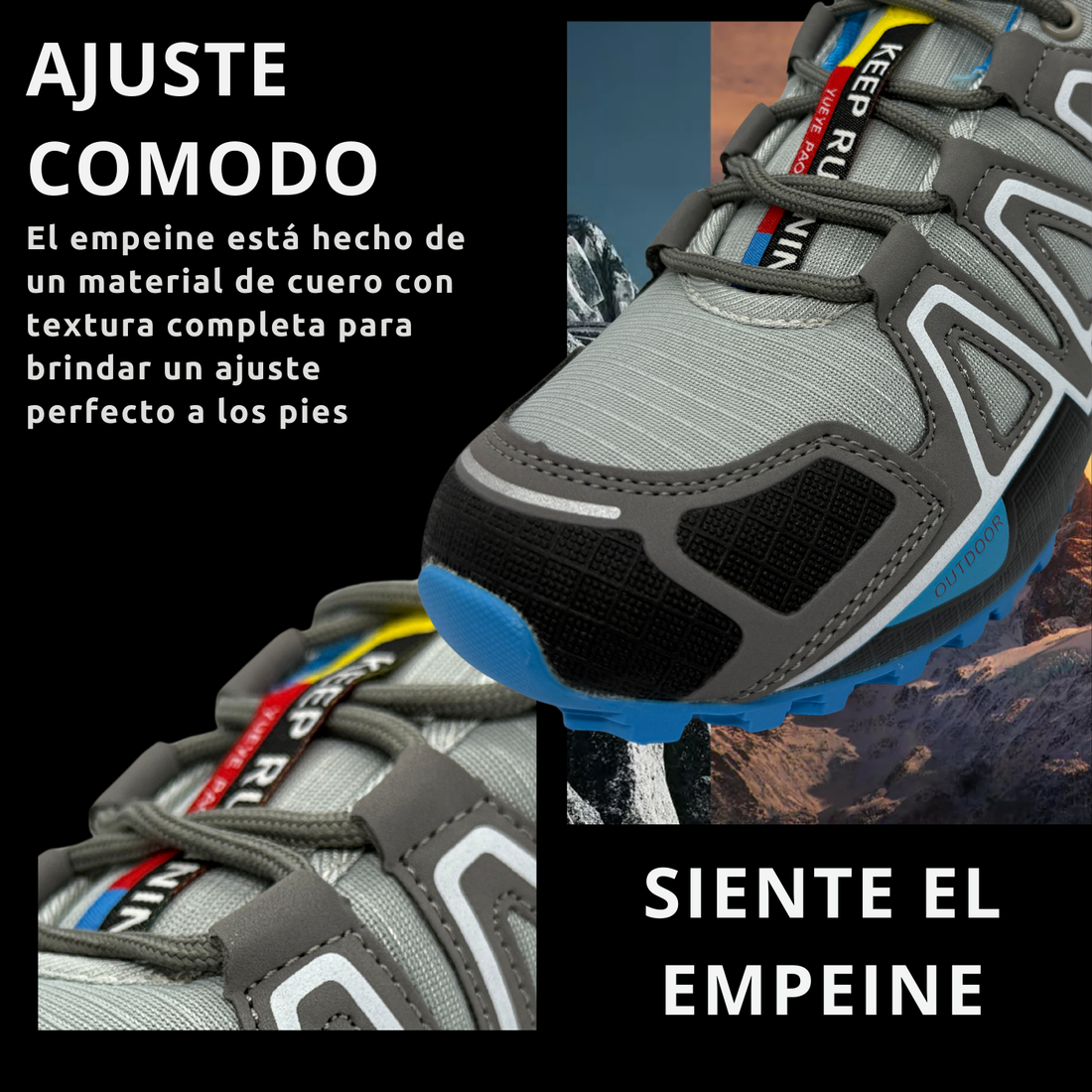 Tenis Trail, Running, Gym, Senderismo, Deportivos Para Mujer (S4) (Gris Azul)