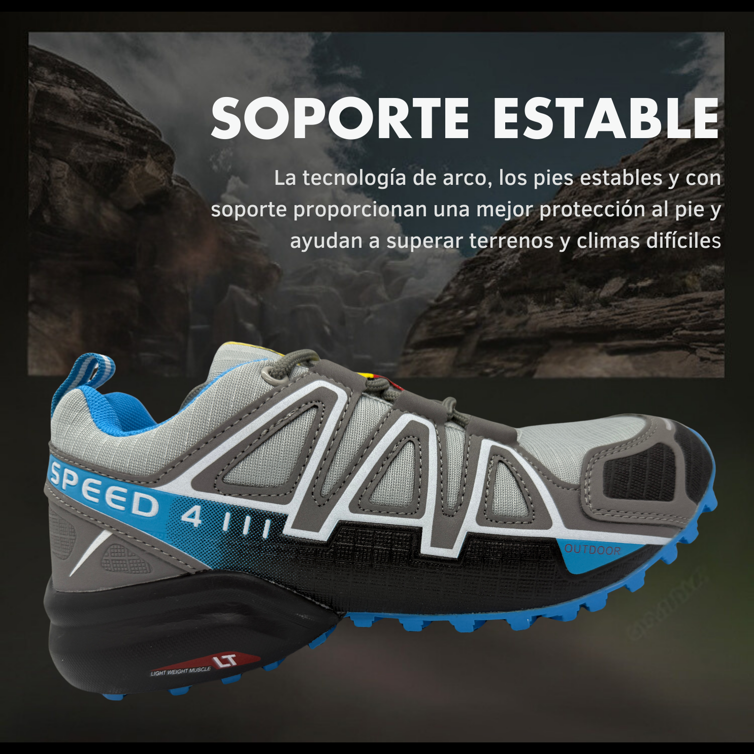 Tenis Trail, Running, Gym, Senderismo, Deportivos Para Mujer (S4) (Gris Azul)