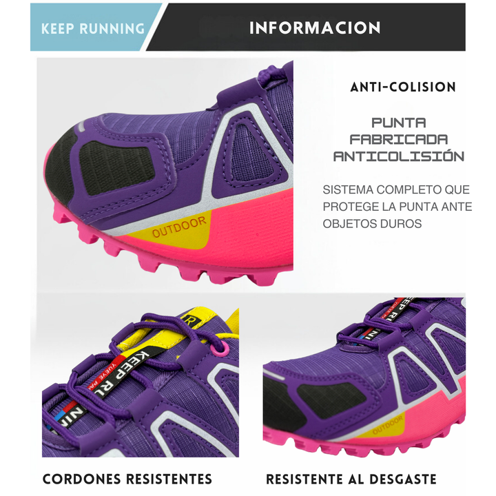 Tenis Trail, Running, Gym, Senderismo, Deportivos Para Mujer (S4) (Morado Rosa)