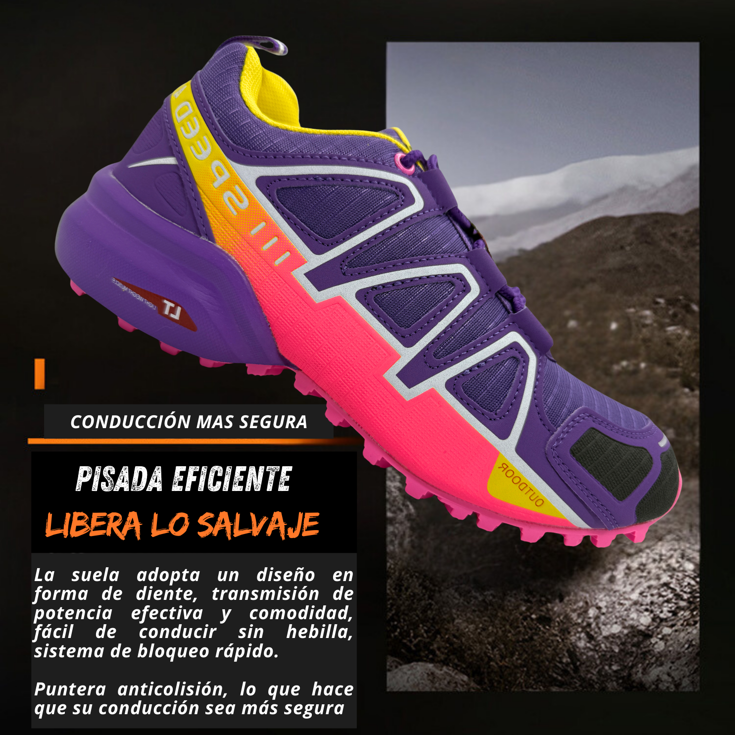 Tenis Trail, Running, Gym, Senderismo, Deportivos Para Mujer (S4) (Morado Rosa)