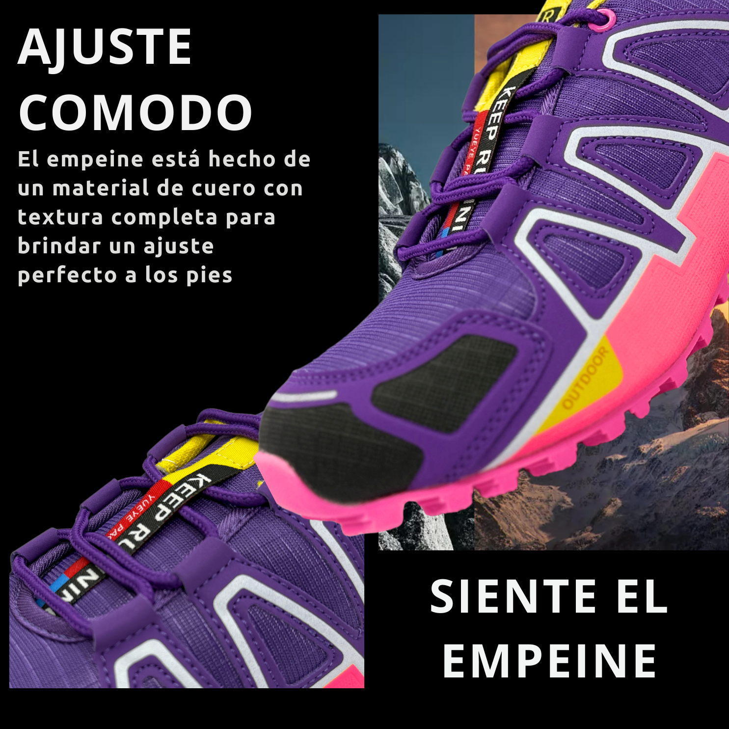 Tenis Trail, Running, Gym, Senderismo, Deportivos Para Mujer (S4) (Morado Rosa)