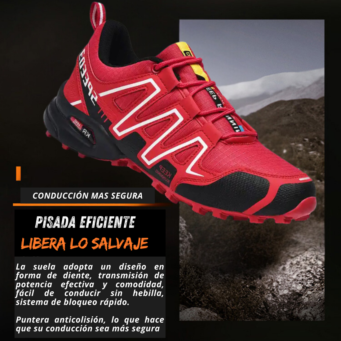 Tenis para Trail Running, Senderismo, Gym Para Hombre (Rojo)