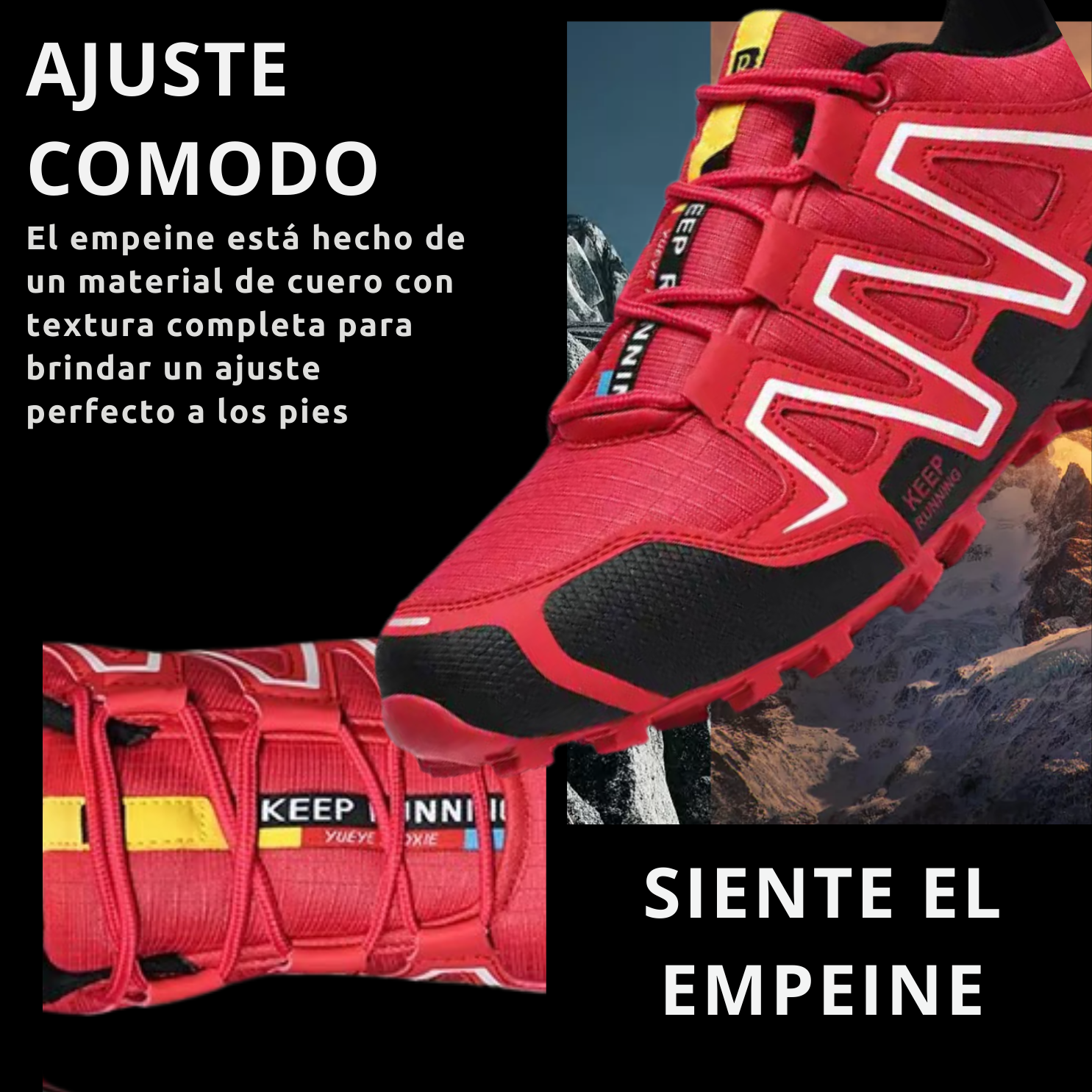 Tenis para Trail Running, Senderismo, Gym Para Hombre (Rojo)