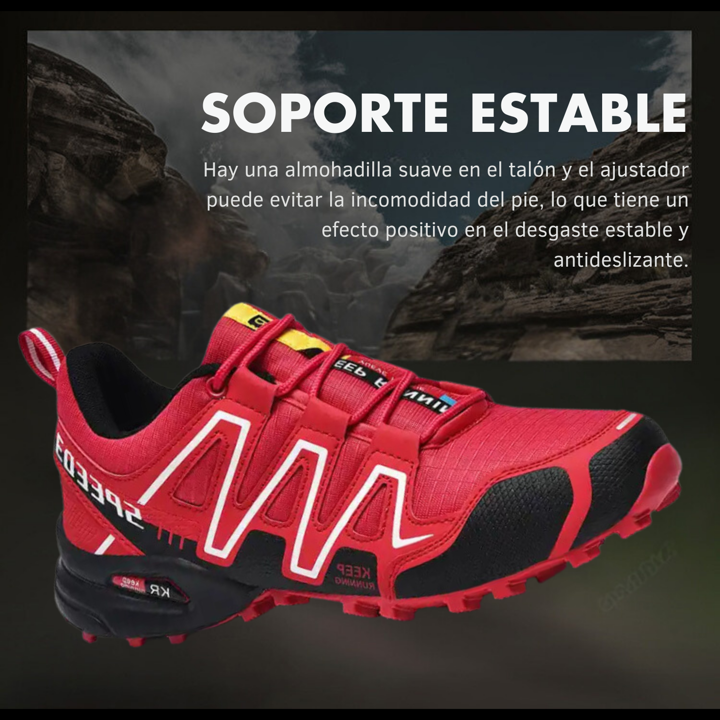 Tenis para Trail Running, Senderismo, Gym Para Hombre (Rojo)