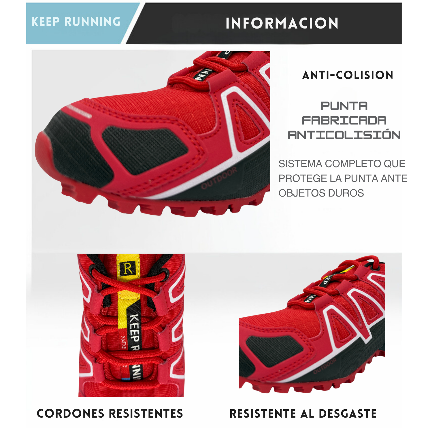 Tenis Trail, Running, Gym, Senderismo, Deportivos Para Mujer (S4) Rojo)