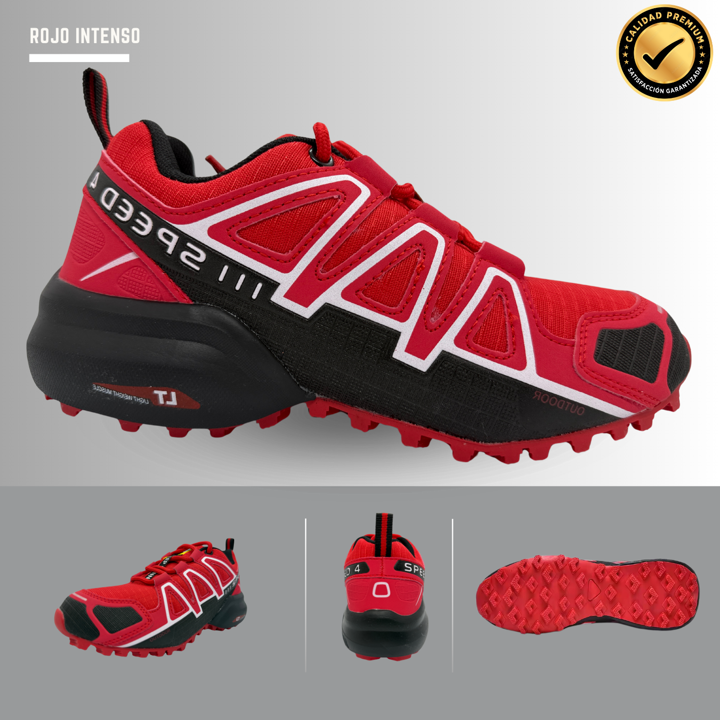 Tenis Trail, Running, Gym, Senderismo, Deportivos Para Mujer (S4) Rojo)