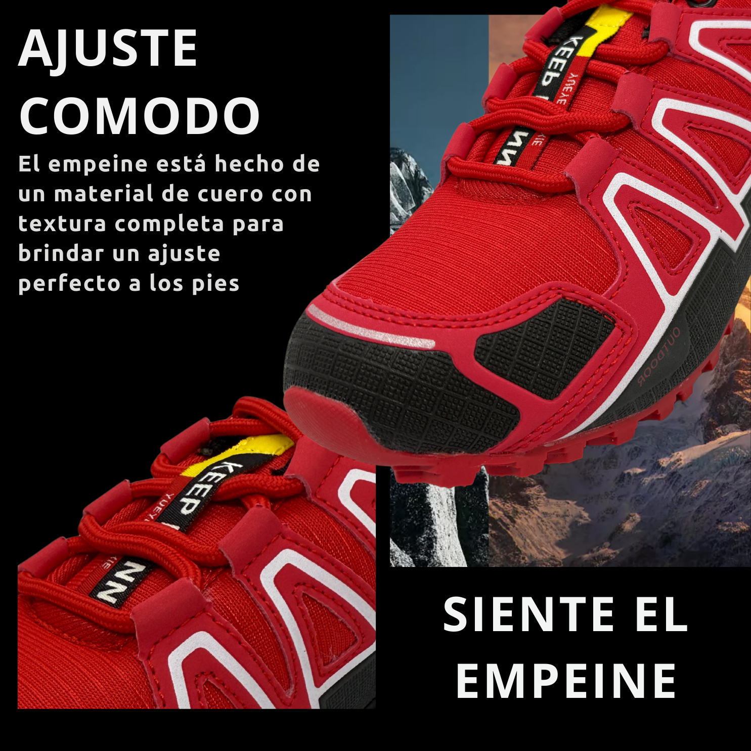 Tenis Trail, Running, Gym, Senderismo, Deportivos Para Mujer (S4) Rojo)