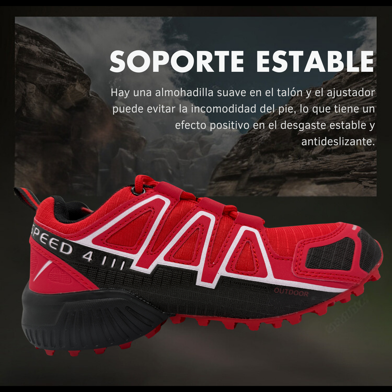 Tenis Trail, Running, Gym, Senderismo, Deportivos Para Mujer (S4) Rojo)