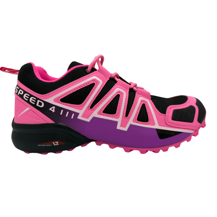 Tenis Trail, Running, Gym, Senderismo, Deportivos Para Mujer (S4) Negro-Rosa)
