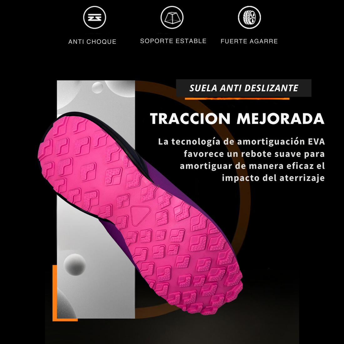 Tenis Trail, Running, Gym, Senderismo, Deportivos Para Mujer (S4) Negro-Rosa)