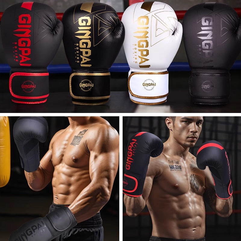 Guantes de boxeo profesionales para entrenamiento de lucha, duraderos.