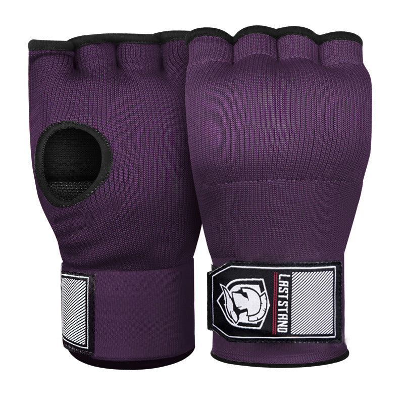 Guantes de gel, guantes de boxeo de medio dedo, vendaje de boxeo rápido y fácil, protector de manos de tela