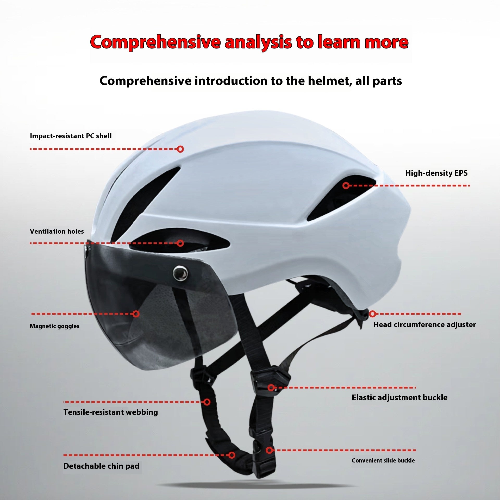 Casco de bicicleta con atracción magnética desmontable integralmente