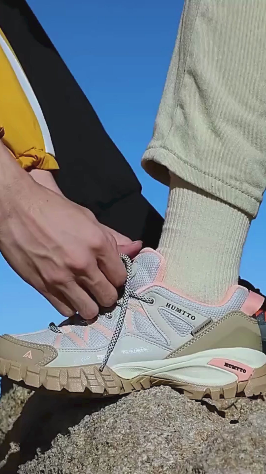 Humtto Tenis Senderismo Para Hombre Montaña Camping Transpirable Tenis Para Trail Botas Senderismo (Gris Naranja)